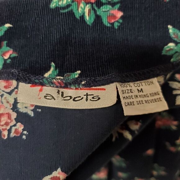 Vintage 90s y2k Talbots Boho Hippie Flower Dainty Floral Corduroy Midi Dress Md - Picture 5 of 8